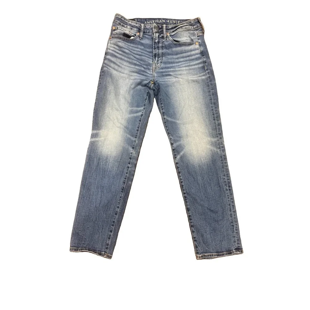 American Eagle Jeans Mens 30x30 Blue Medium Wash Stretch Denim Straight Leg